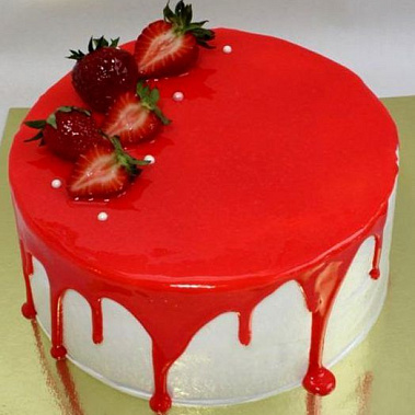 Торт глазурь с клубникой купить - подольск.сладкоежкин.рф