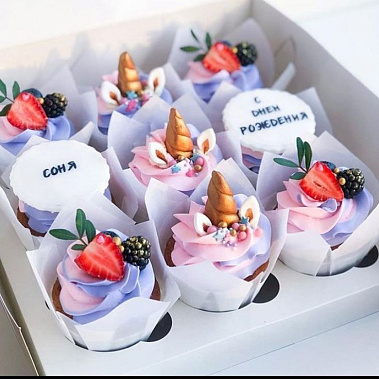 Капкейки "Единорожки" купить - подольск.сладкоежкин.рф