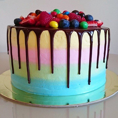 Торт с глазурью "Радуга" купить - подольск.сладкоежкин.рф
